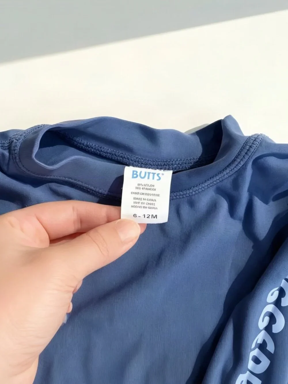 RuggedButts Navy Rash Guard Swim Shirt Baby 6-12M